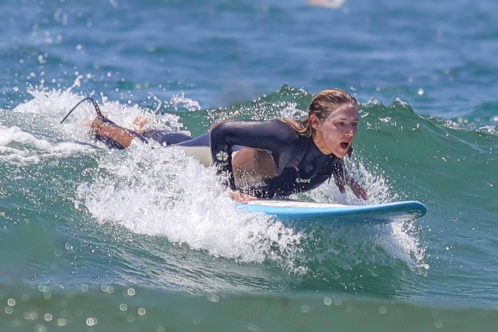 Surfer riding a wave